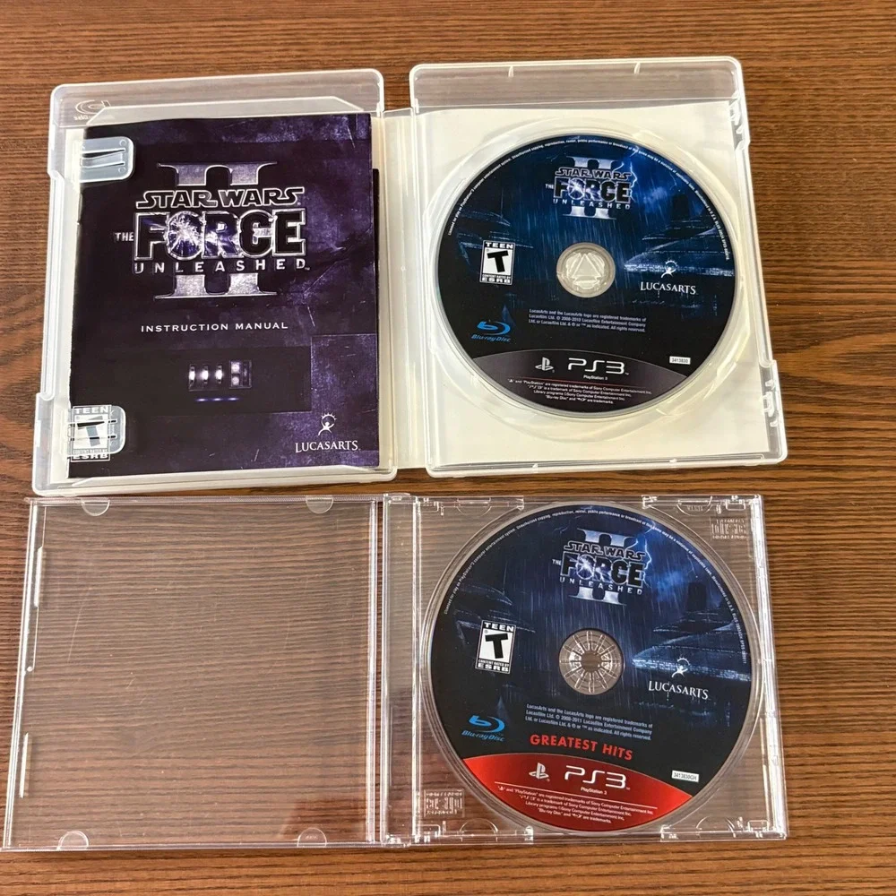 Star Wars The Force Unleashed II PS3 Lot of‎ 2 Games Greatest Hits and Standard